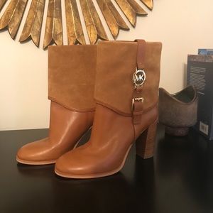 Michael Kors Suede Leather Fulton Harness Boots